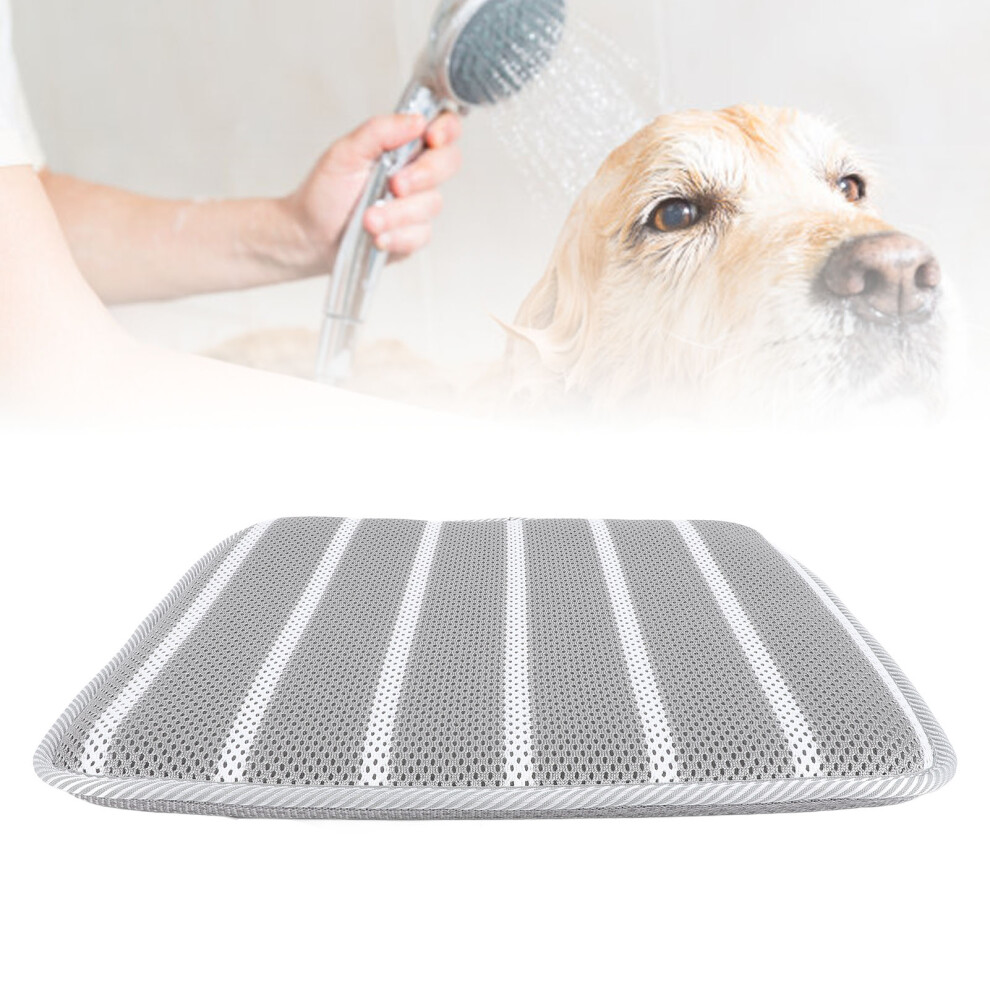 Breathable Mesh Shower Chair Pad 4D Cushion Gray White Striped 45x45x3cm
