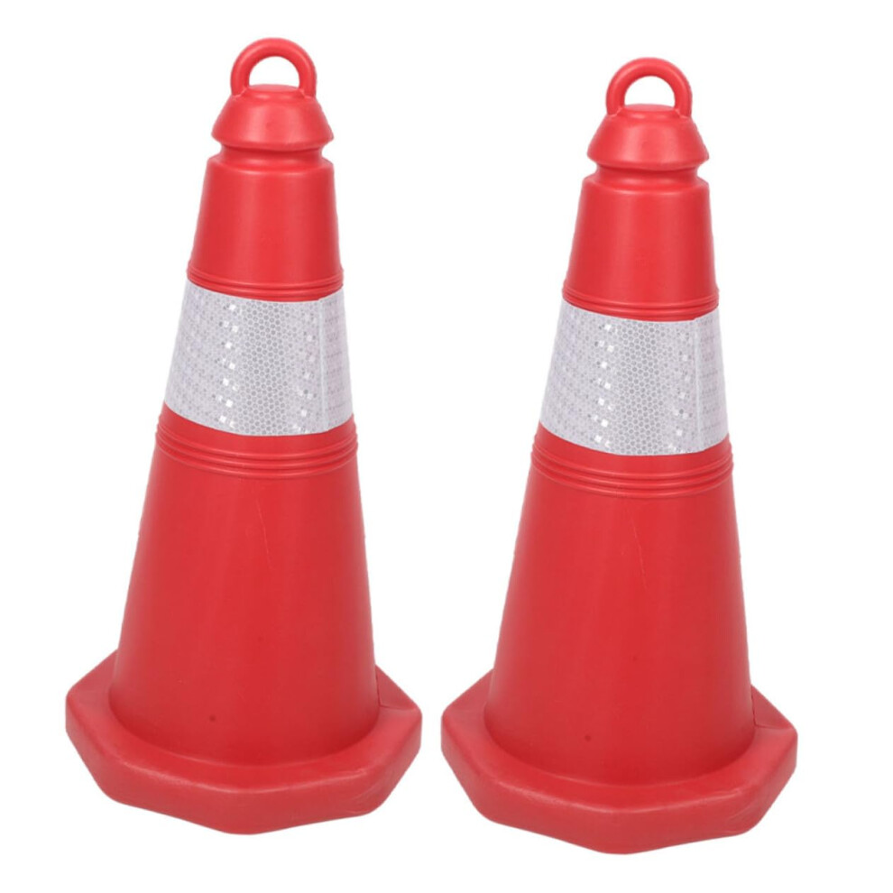 Reflective Traffic Cones 2 Pack Durable Plastic Stable Base Visibility For Roadwork Safety Parking Driving Practice 9347817261592
