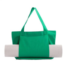 Pilates Tote Bag Canvas Large Capacity Yoga Mat Bag, Shoulder Tote, Lightweight Waterproof, Black