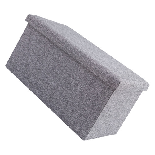 Faltbarer Stoff-Boxhocker 48x30x30cm Grau S