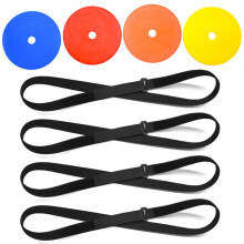 4Pcs Football Training Target Plate Set Adjustable Strap For Accurate ShootingPractice Red, Yellow, Blue Orange Discs
