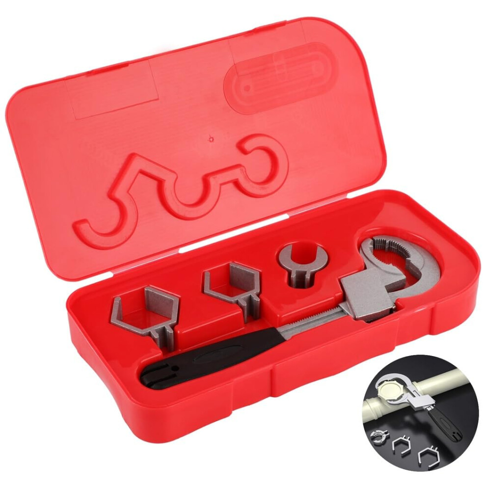 Doubleended Adjustable Wrench With Toolbox, 80Mm Openend Wrench For Home And Pipe Repairs 9199774096294