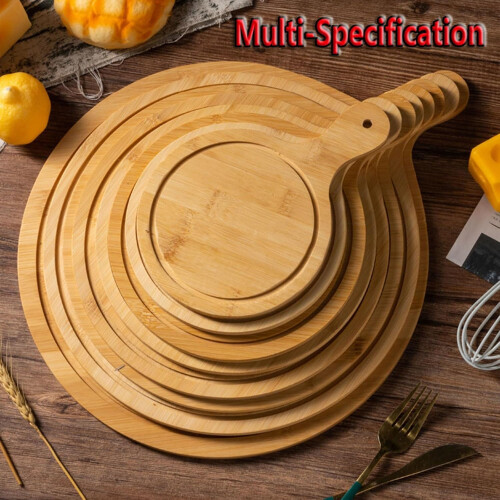 Pizza Serving Board 8 Pack Bamboo Paddle with Ergonomic Handle for Baking and Serving 13 Inch 2