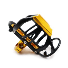 Scooter Drink Cup Holder For Motorbike Handlebar Water Bottle Cage Mount, Gold Finish, Universal Fit