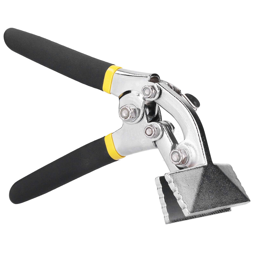 Flanging Pliers Flat Nose Crimping Forceps Curved Handle Seamer Metal Plate Bending Chrome Vanadium Steel 8 Inch 9187378031445