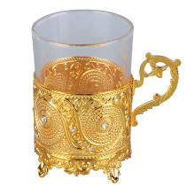 Barattolo per caramelle in stile europeo con decorazioni a rilievo, autentico design a tazza da caffè turco, tazza interna in porcellana, resistente