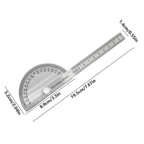 Angle Protractor | 180 Degree Swing Arm Protractor, 10cm Solid Ruler, Geometry Math Drawing Measuring Finder Tool 2