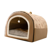 Dog Tent 2In1 Bed For Dogs And Cats, Soft Kennel, Cozy Cat Nest, Portable Pet Shelter, Warm, XL, Brown
