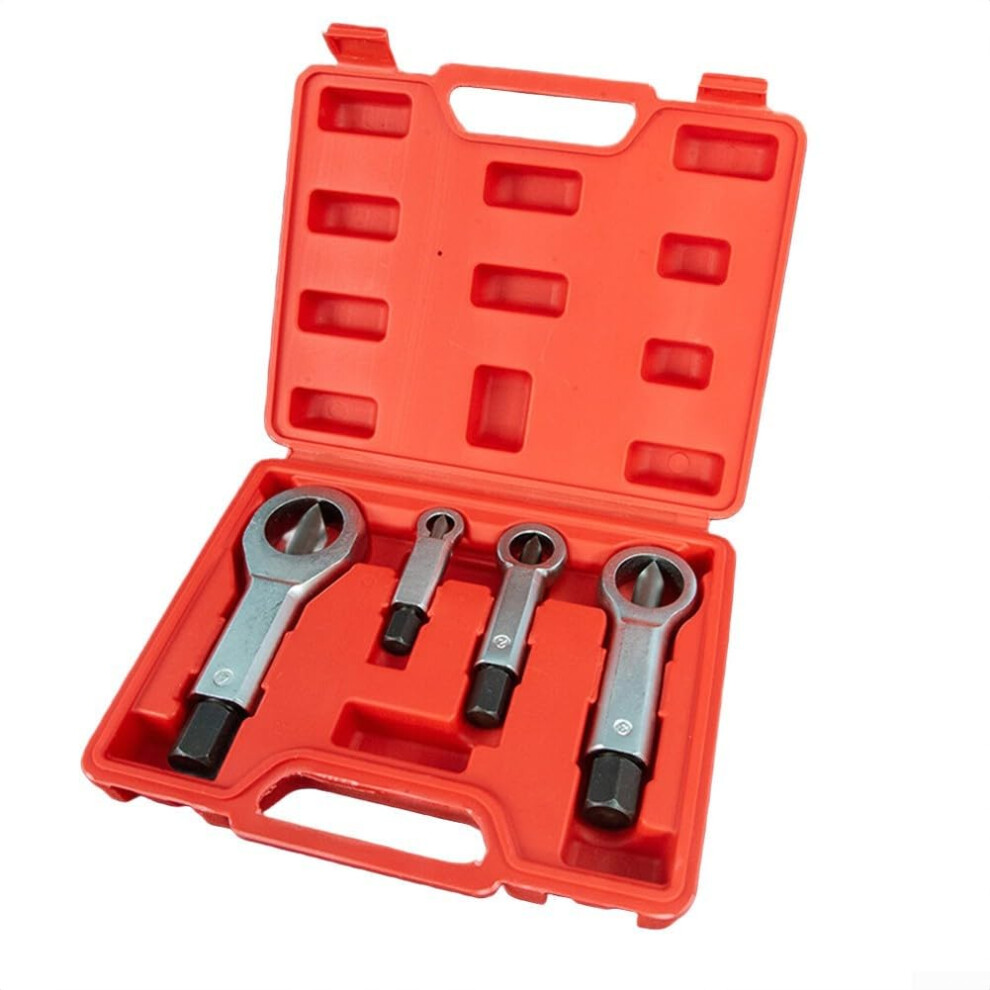Nut Removal Tool Set 4Piece For Extracting Broken Rusted Nuts Chrome Vanadium Steel Hexagon Screw Head Socket Wrenches 9189345447167