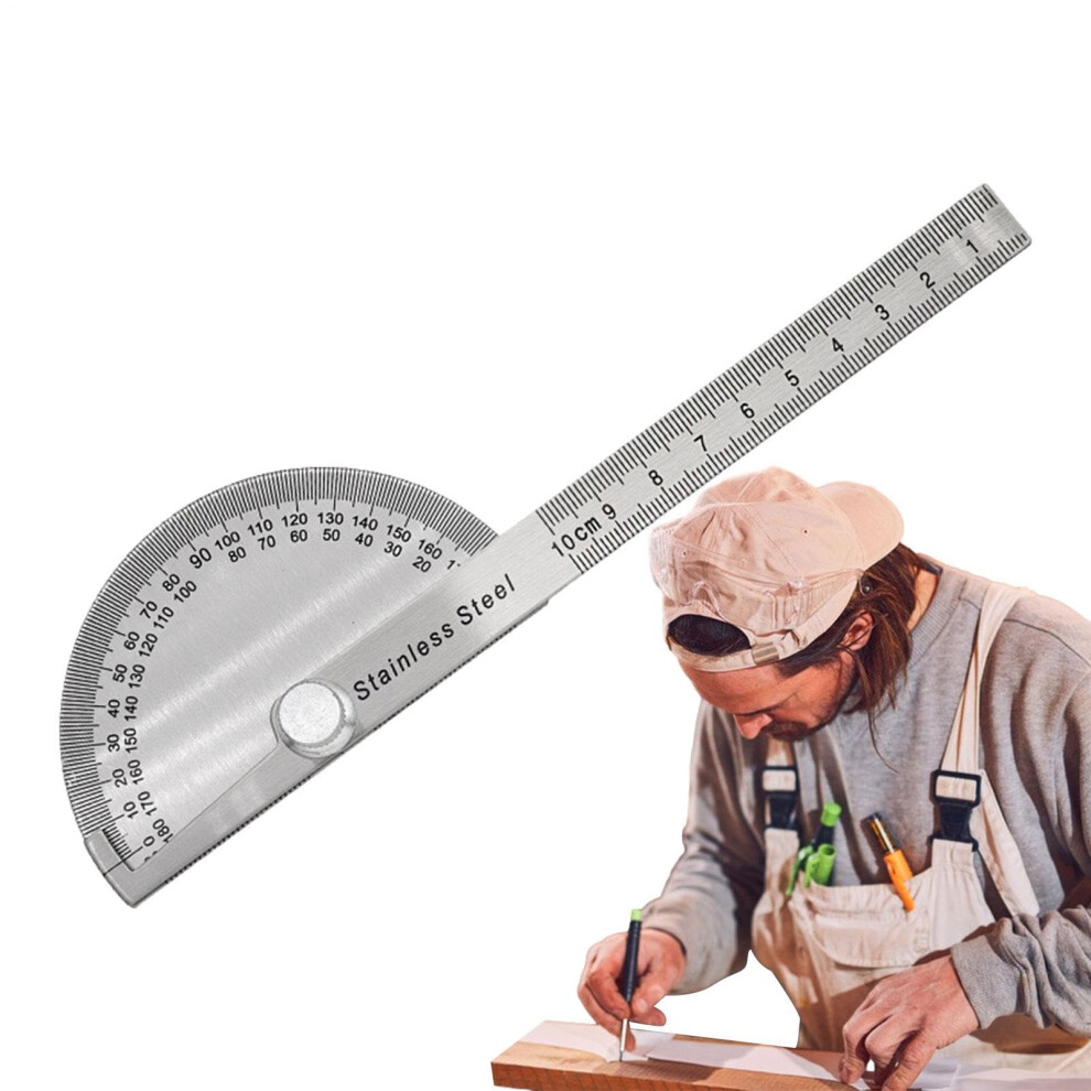 Protractor Angle Finder 10cm Solid 0180 Degree Scale, Woodworking Ruler, Angle Measuring Tool For Drawing And Geometry