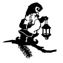 Zwerg-Tomte-Laterne, dekorativer Garten, Metall-Silhouette,