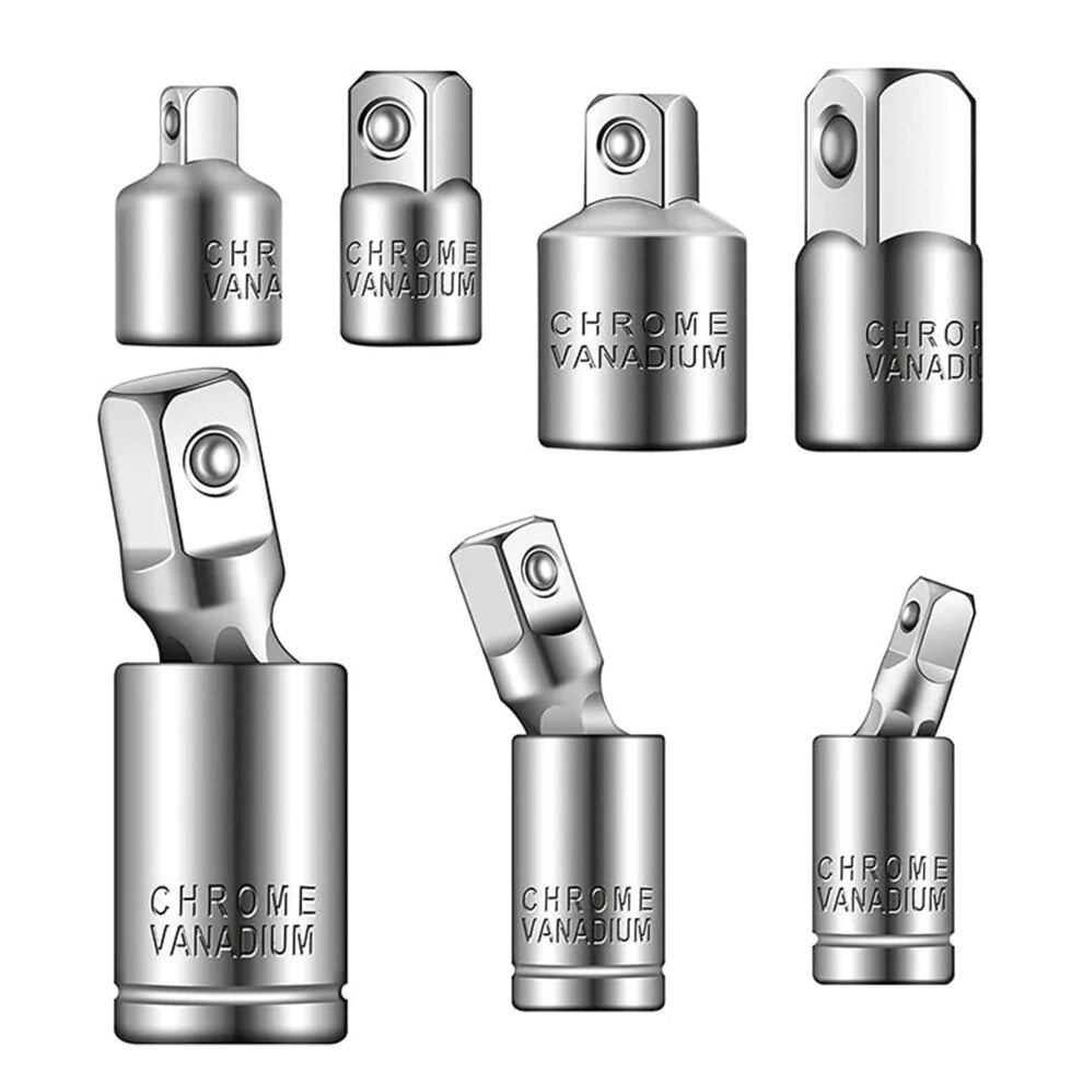 7Pcs Socket Adapters And General Joint Set For 1/2Inch 3/8Inch And 1/4Inch Ratchets Industrial Workshop Tool 9426802734096
