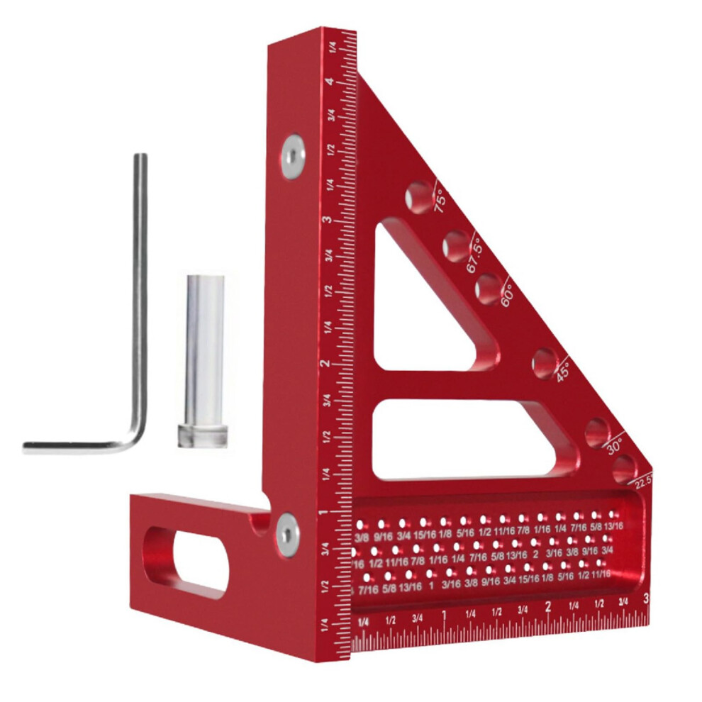 Highs Precisions Miters Triangles Rule Aluminum Woodworking Tool With Clear Scale For Professional Carpentry 9382693074669