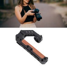 Poignée pour appareil photo en aluminium avec Cold Shoe et ports 1/4''/3/8'' Accessoire pour rig DSLR
