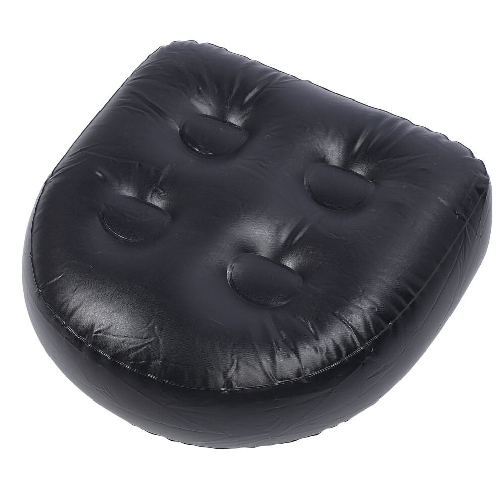 Black Inflatable Bath Spa Chair Pillow Water-Resistant Pvc 47X37x15cm