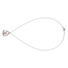 Collana con ciondolo a forma di cuore con pietre URL e catena per madre e figlia