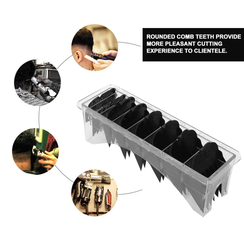 Unisex Hair Clipper Guide Comb Set 8Pcs Professional Hairstyling & Trimmer Accessories