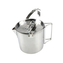 Stainless Steel Kettle for Camping and Hiking, Lightweight Durable Outdoor Cookware with Easy Pour Spout