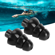 Swimming Ear Plugs Reusable Black Noise Reduction Waterproof with Filter