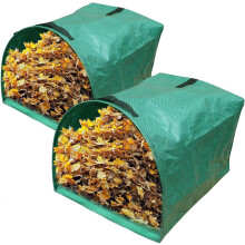 Leaf Bags 2Pack, HeavyDuty Reusable Garden Bags for Leaf Cleanup, DustpanType Lawn Waste Bags