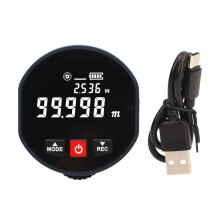 High Accuracy Electronic Measuring Device, Rechargeable Digital Ruler for Curved and Flat Surfaces, Compact & Portable Distance Meter with HD LED