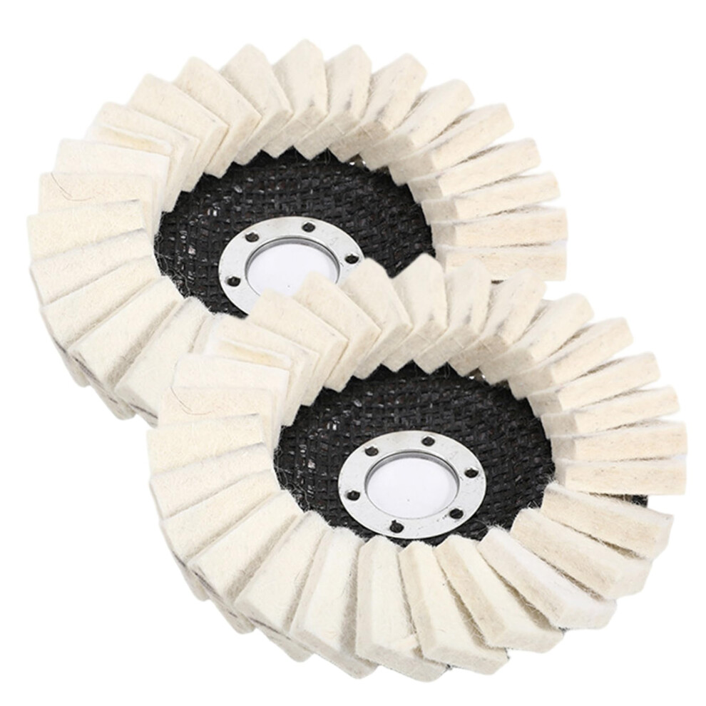 Wool Felt Flap Polishing Disc 5Inch, 2Pack, Angle Grinder Buffing Wheel For Metal, Furniture, Car Wax 9426802735208