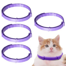 Calming Collar for Cats 4Pack Breakaway Adjustable Cat Collars Soft Nylon Stress Relief for Cats and Kittens