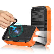 30000 Mah Portable Solar Generator Hand Crank Flashlight Compass Outdoor Survival Three Charging Methods For Hiking