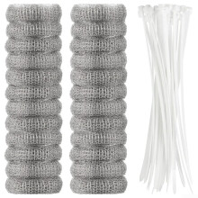 304 Stainless Steel Washing Machine Lint Filter Trap with Cable Ties for Drain Protection, 24pcs