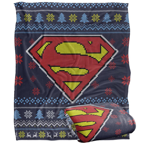 Superman Superman Christmas Fair Isle Blanket 1