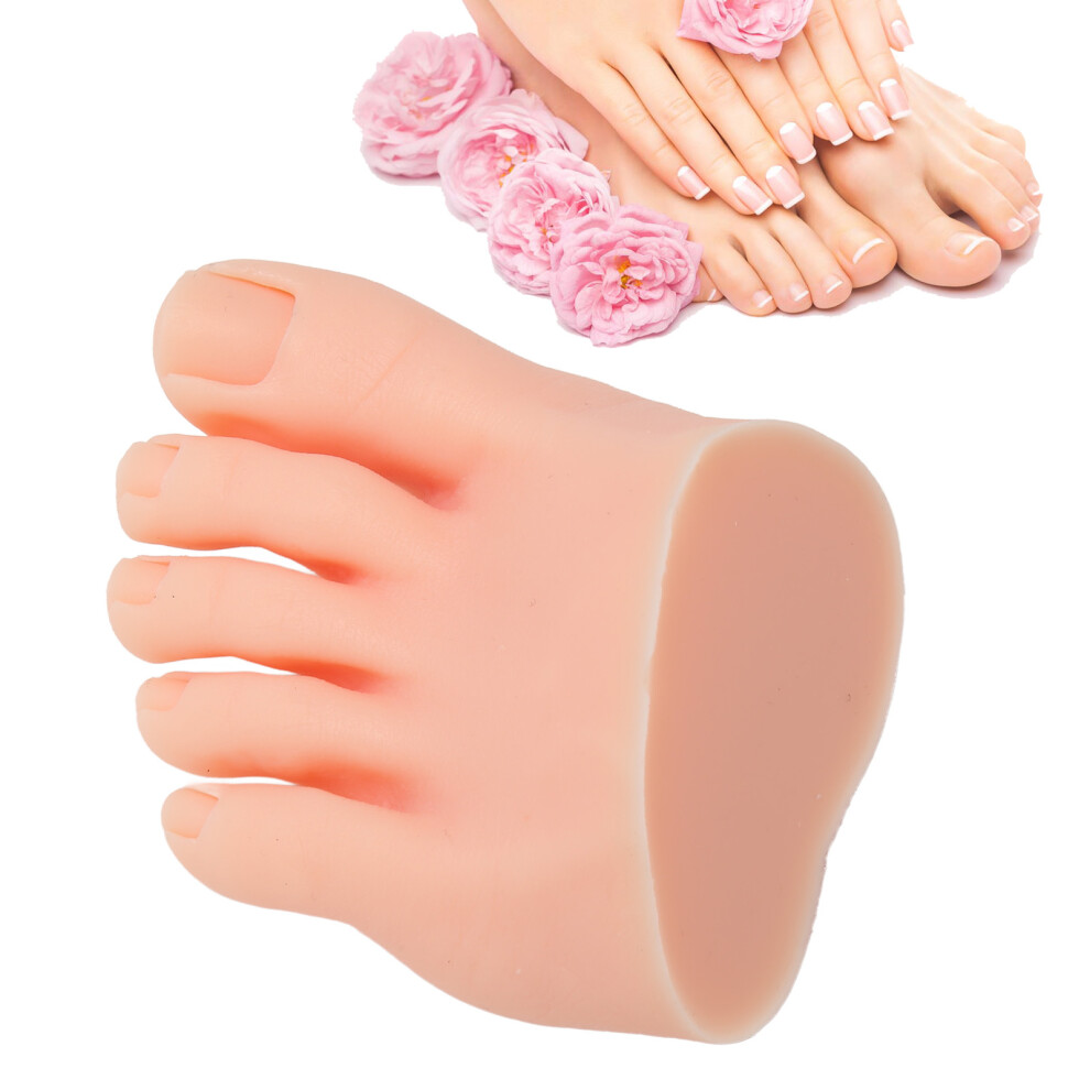 Light Nails Art Practice Fake Left Foot Model Silicone Skin 1:1