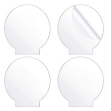 Clear Acrylic Sheet Round Panel 4mm Thick, 4Piece Set, For LED Light Base, Sign, DIY Display Projects