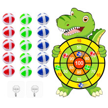 Dinosaur Dart Board For Kids Sticky Balls, Safe Foam Darts, Builds HandEye Coordination, Ages 38