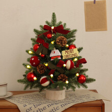 Mini Christmas Tree With Lights Red 45x12.5x12.5 Cm Artificial Decorative Christmas Tree Desk Ornament Home Decor