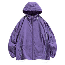 UV Clothing Unisex UPF 50 Sun Protection Jacket Lightweight Breathable Softshell Bomber Style Cycling Hiking Purple L