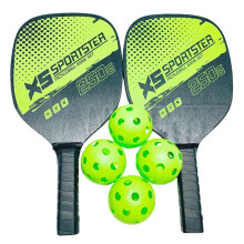 Pickleball Paddle Bundle 2 Paddles 4 Balls Carry Bag Indoor Outdoor Beginner Set
