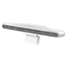 USB Fan, SpaceSaving Compact Plastic Desk Fan for Monitors, USB Powered, Vertical or Hanging Use, White