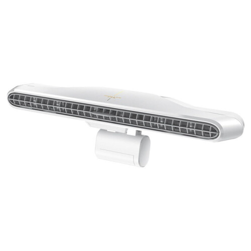 USB Fan, SpaceSaving Compact Plastic Desk Fan for Monitors, USB Powered, Vertical or Hanging Use, White