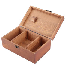 Wooden Sewing Box Organizer with Compartments, Empty Storage Kit for Beginners and Crafters