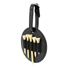 Golf Tee Holder Pouch Leather DoubleSided Tee Storage Holds 10 Tees Golf Training Accessory Organiser
