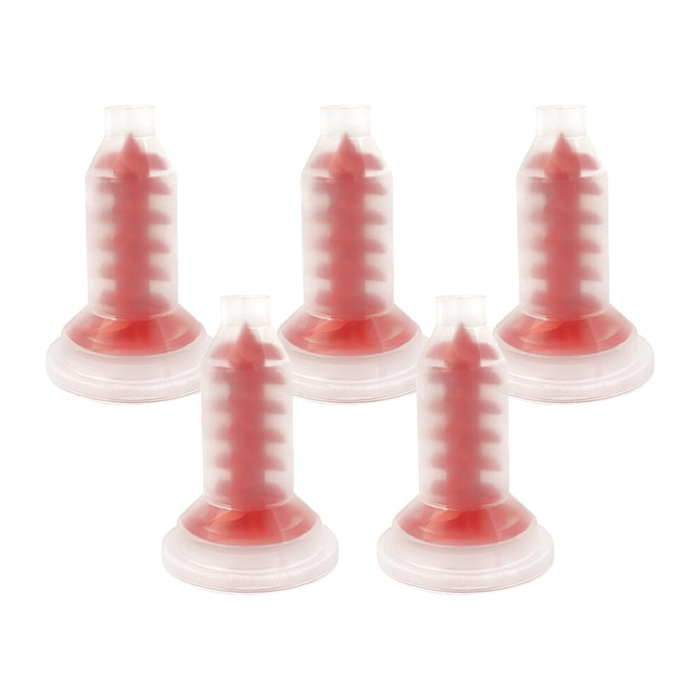 50PCS Mixing Head For Dental Machines Disposable Red Dynamic Impression Silicone Compatible With Standard Models