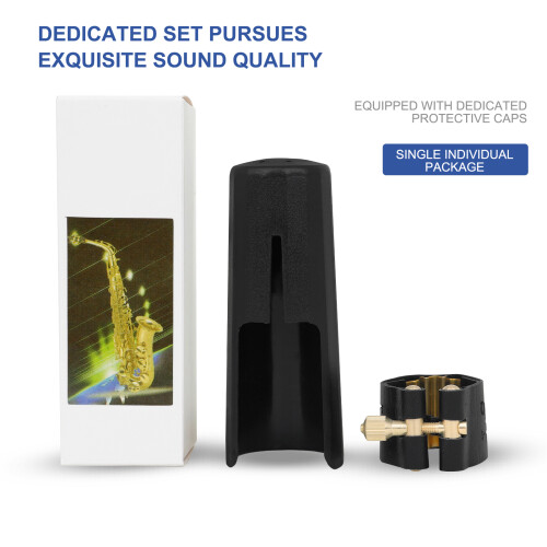 Set di clip e cappuccio in pelle per saxophone JS02/JS03/JS04, durevole e regolabile 1