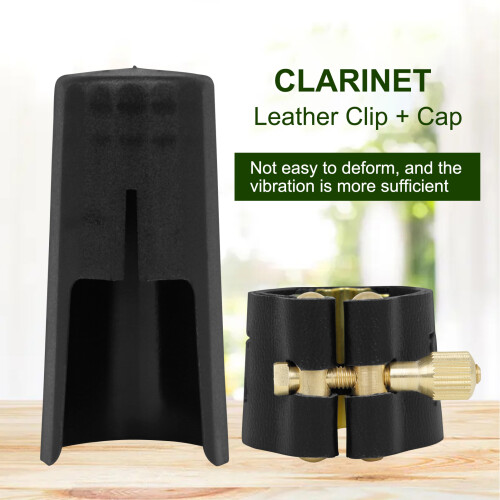 Saxophone Leather & Metal Clip + Cap JS02/03/04, Durable, Adjustable 1