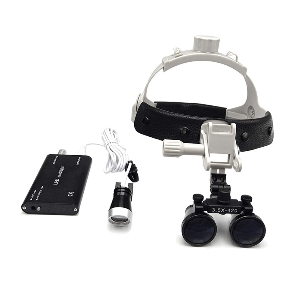 Dental Loupes 3.5X Binocular Head Mounted Magnifier With LED Headlight Portable Medical Dental Loupe