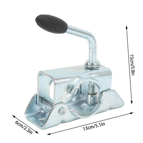 Galvanized Iron Trailer Jack Wheel Clamp - 48mm Diameter Fitment 1