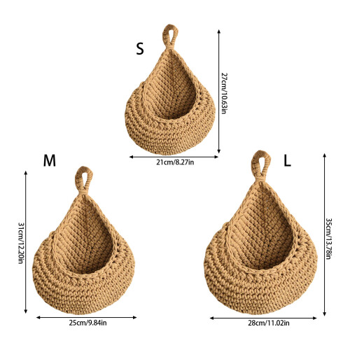 Support de jardinière tissé à la main,-Kaki Taille moyenne 2