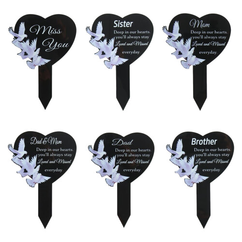 Plaque commémorative pour parents en forme de cœur,-Style 3 1