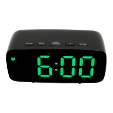 Großer digitaler LED-Spiegelluhr für das Bettzimmer, 12 x 6 cm grünes Display