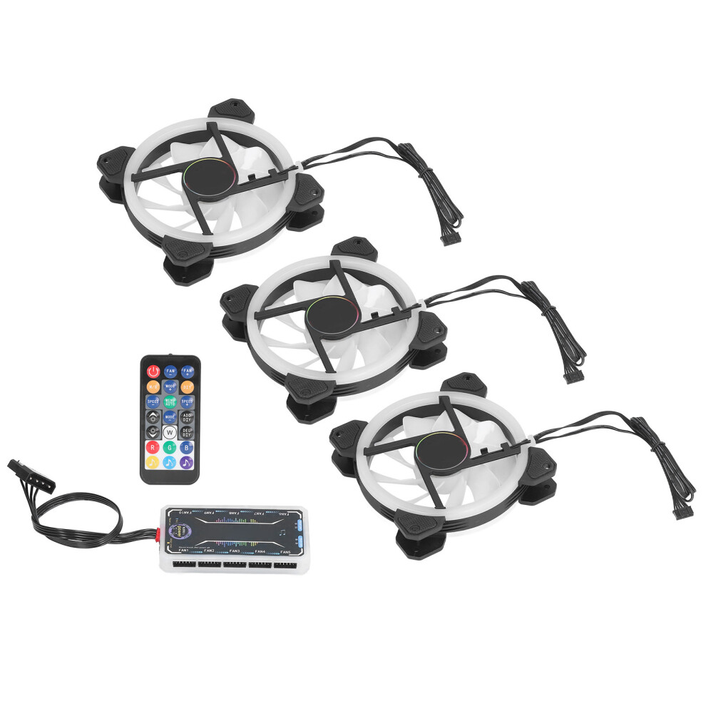 3Pcs 120Mm Rgb Case Fans, Quiet, Multi- Modes, Shockproof Light 8751374556106