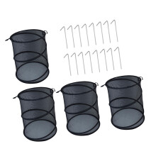 Foldable Plant Guard Set of 4 Animal Proof Net Cage with-Black